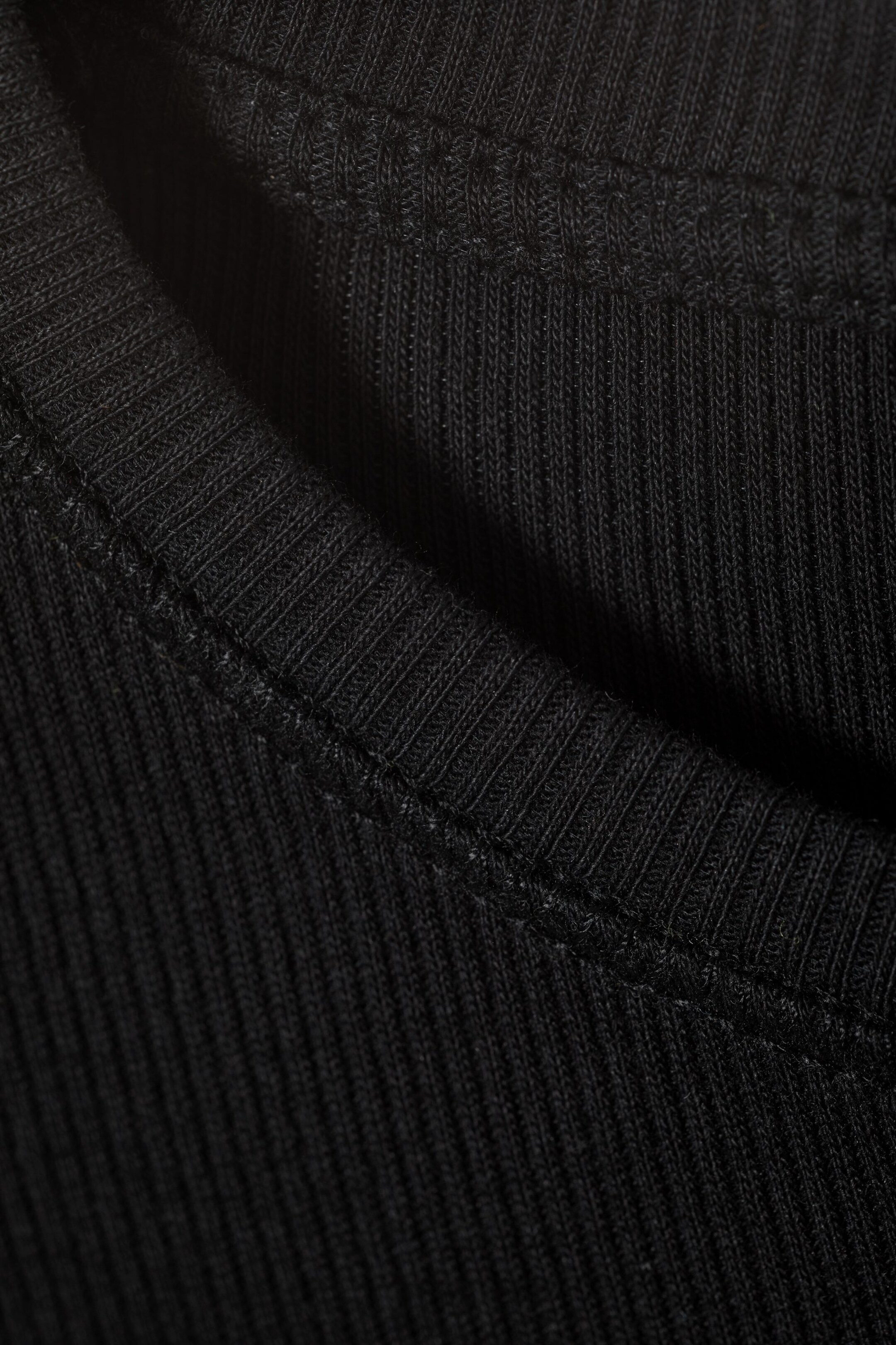 View larger image: Close Fitted Rib T-Shirt - Black - Ladies | H&M GB 2