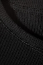 Black - Close Fitted Rib T-Shirt - 1