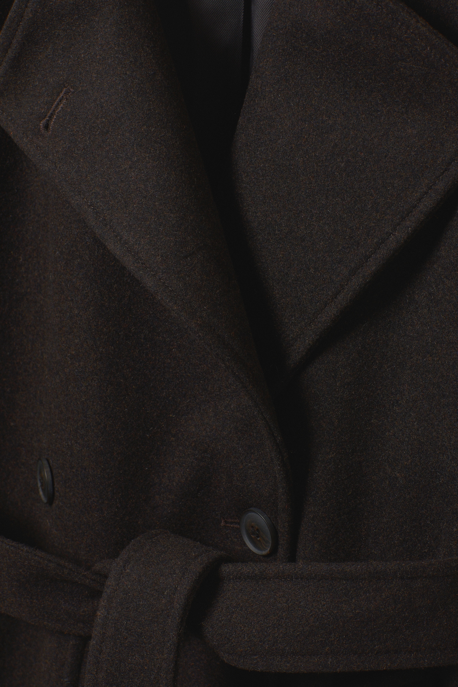 Manteau oversize croisé en laine mélangée Kia - Marron foncé chiné/Noir/Gris foncé chiné/Beige clair - 8
