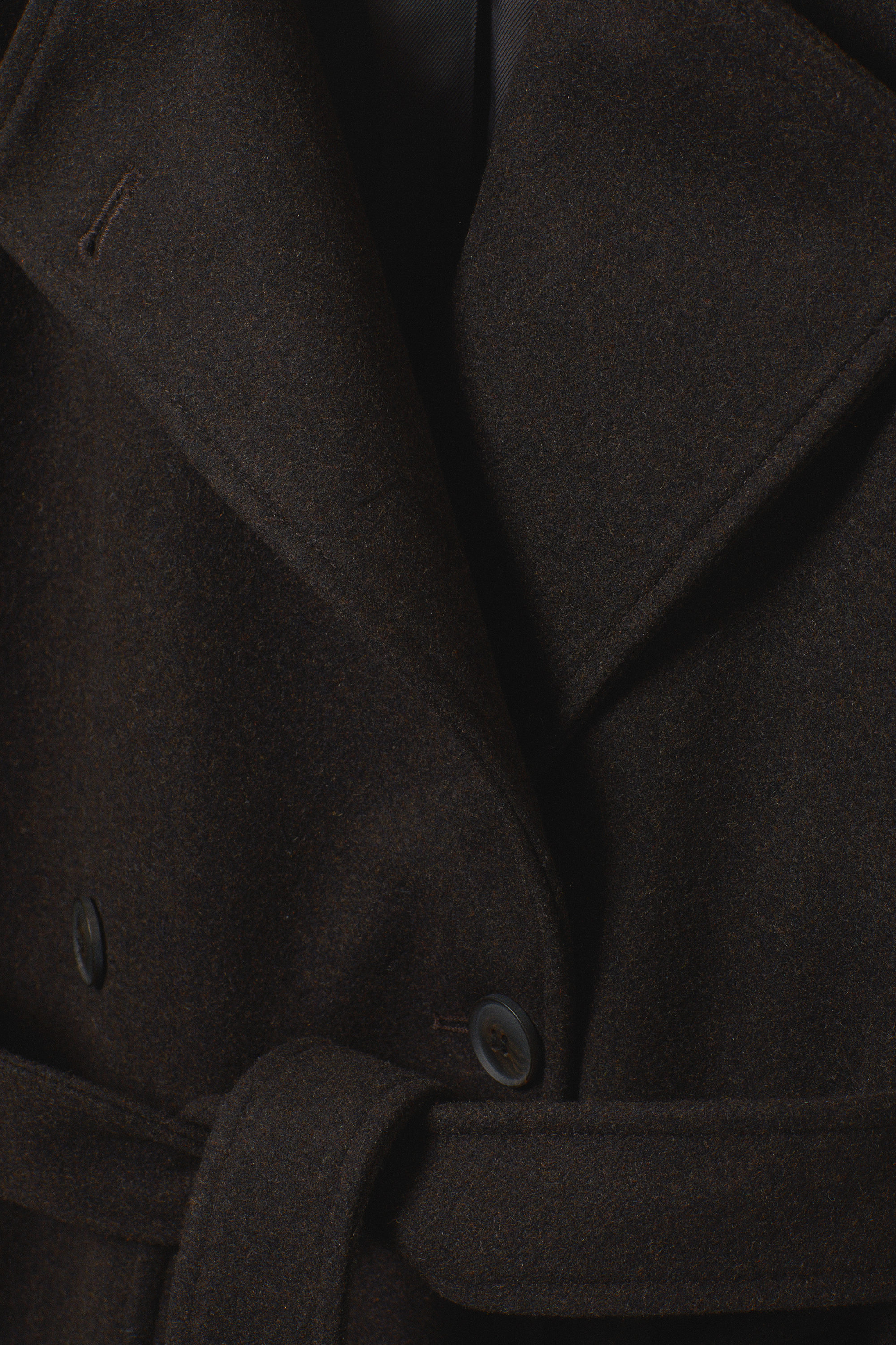 Dark Brown Melange - Kia Oversized Wool-Blend Double-Breasted Coat - 7