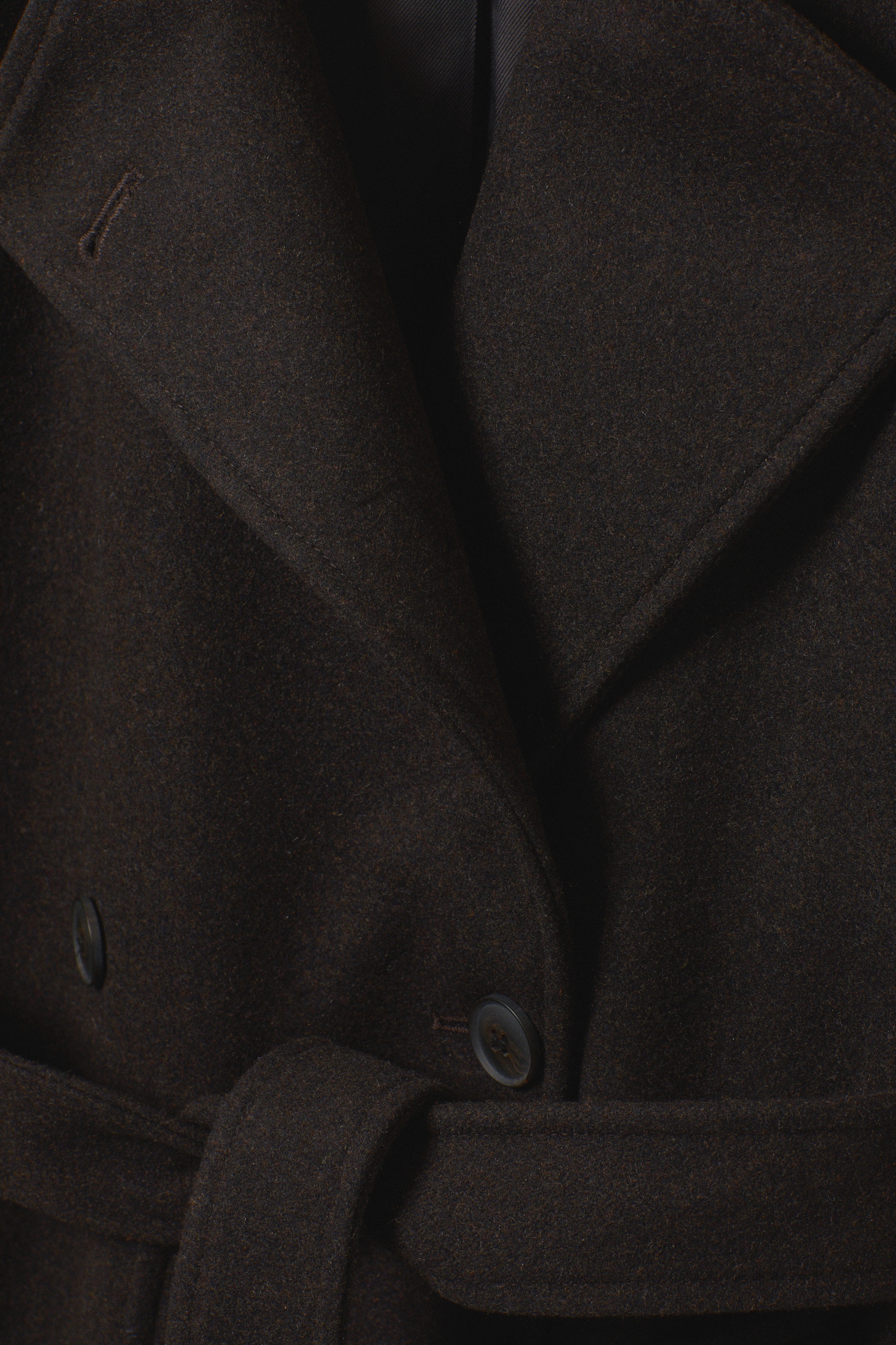 Dark Brown Melange - Kia Oversized Wool-Blend Double-Breasted Coat - 7