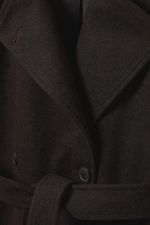 Dark Brown Melange - Kia Oversized Wool-Blend Double-Breasted Coat - 7