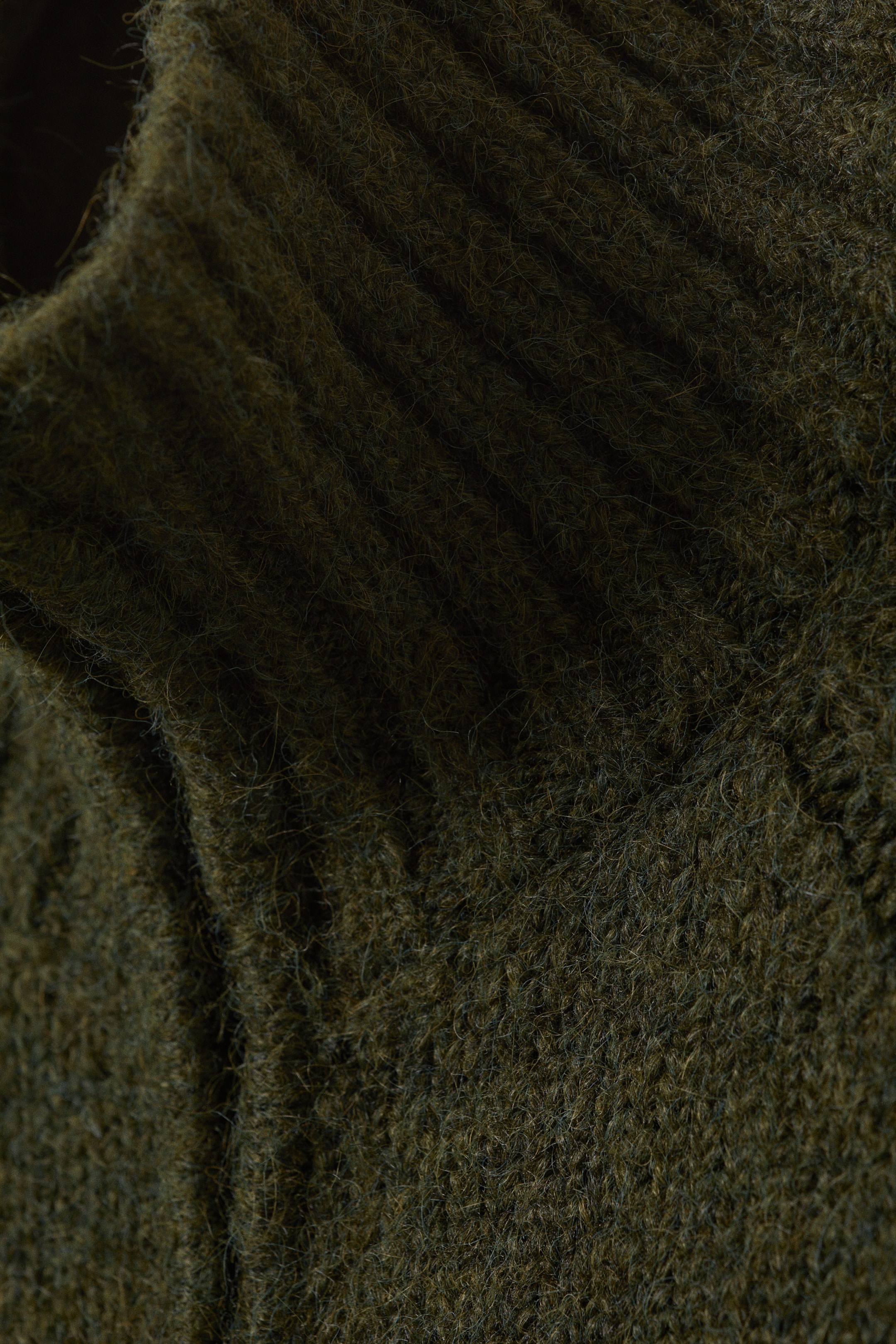 Dark Mossy Green - Soft Knitted Fitted Zip Cardigan - 5