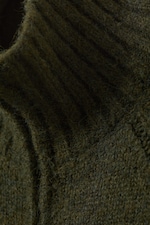 Dark Mossy Green - Soft Knitted Fitted Zip Cardigan - 5