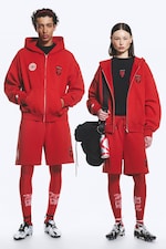 Bright Red - TOFFS Loose Fit Zip Football Hoodie - 0