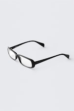 Schwarz - Schmale rechteckige Sonnenbrille - 1