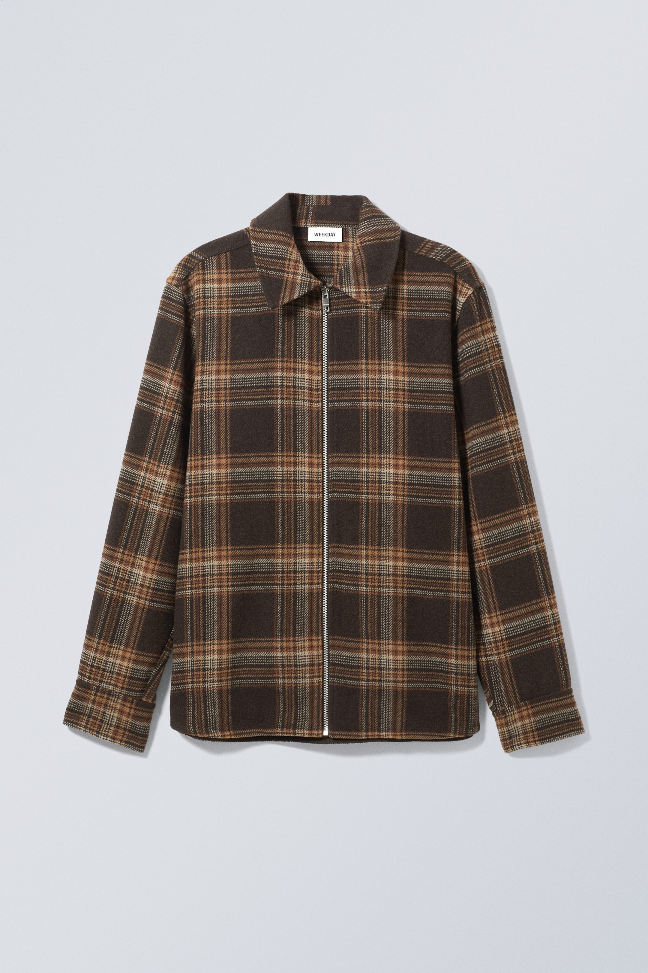 Brown check - Curtis Checked Zip Overshirt - 1