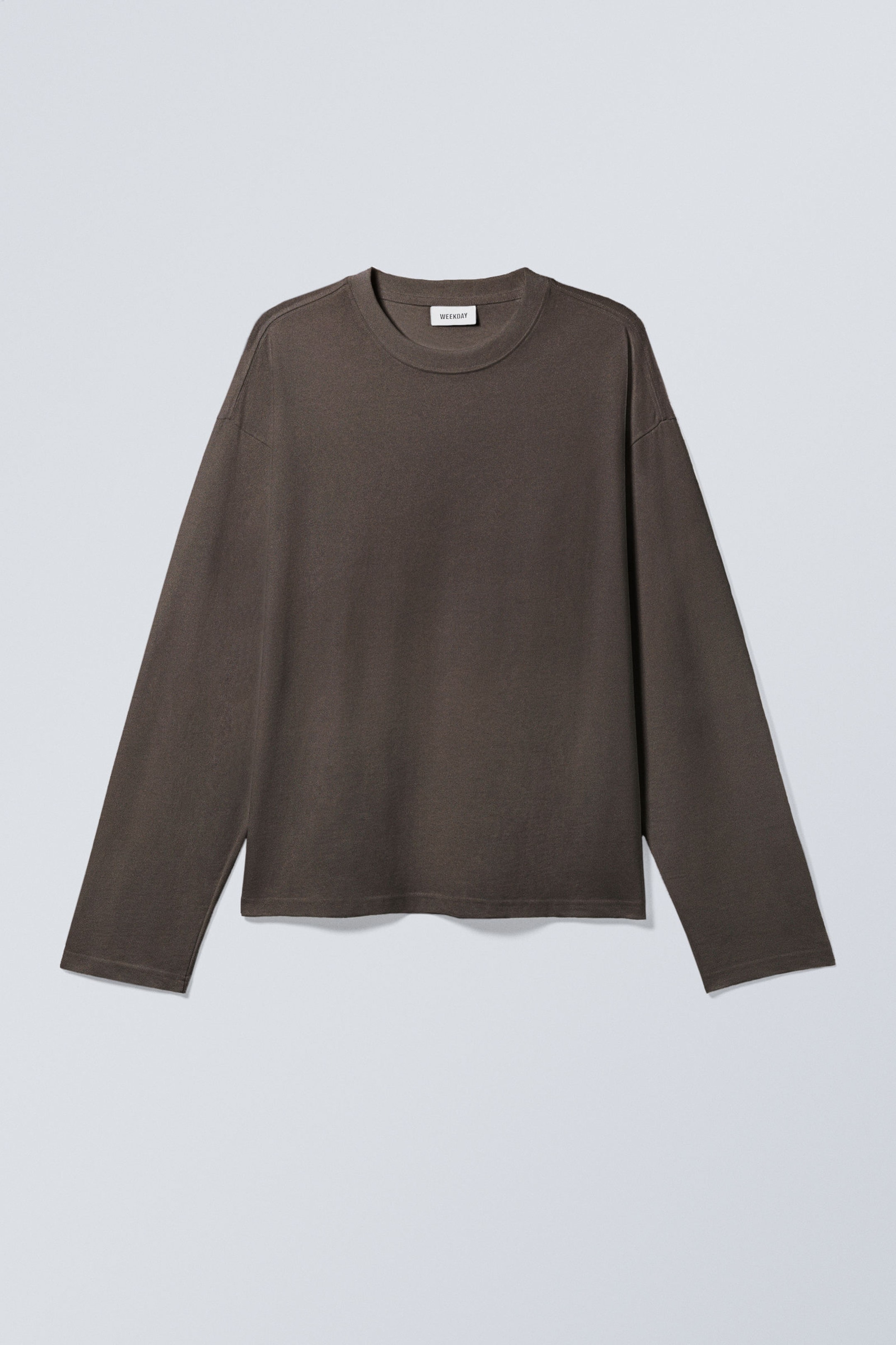 Donkerbruin - Geweldig boxy T-shirt met lange mouwen - 3