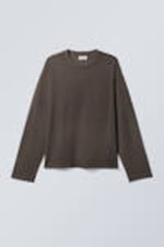 Donkerbruin - Geweldig boxy T-shirt met lange mouwen - 3
