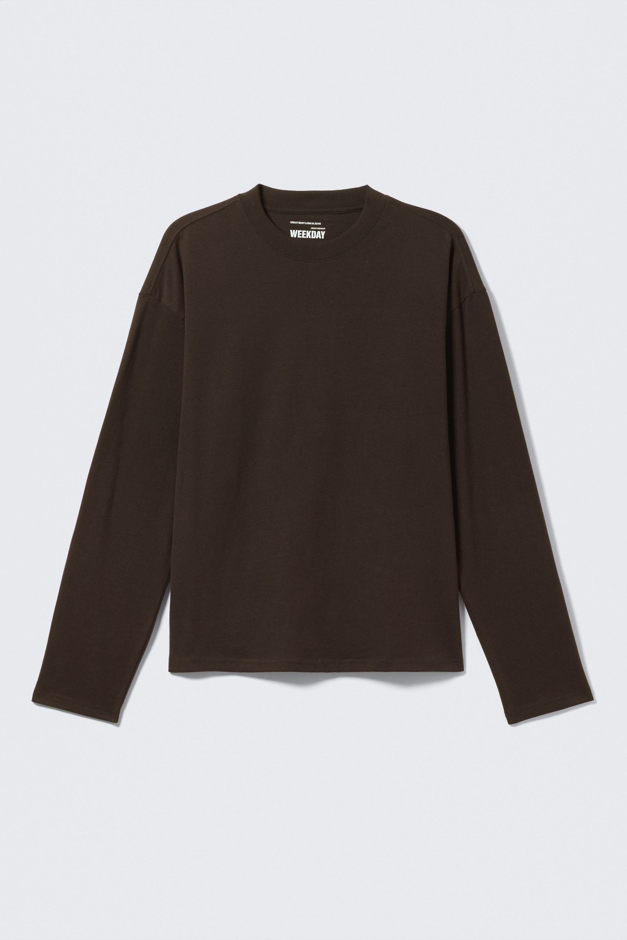 Dark Brown - Loose Boxy Long-Sleeved T-shirt - 3