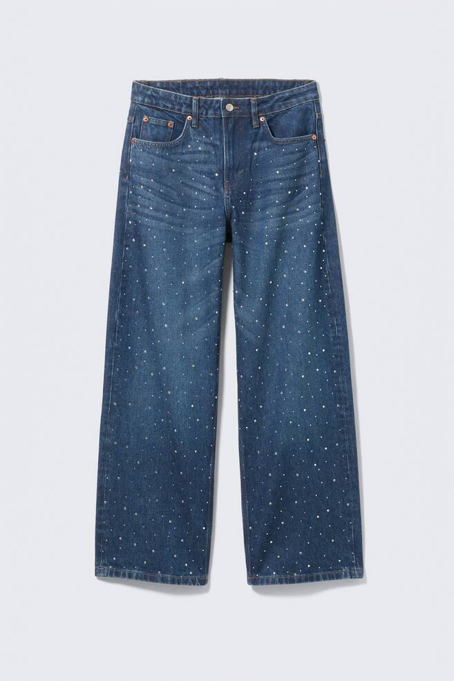 Missy Embellished Low Rise Straight Jeans - Embellished Blue - Dark Blue - 1