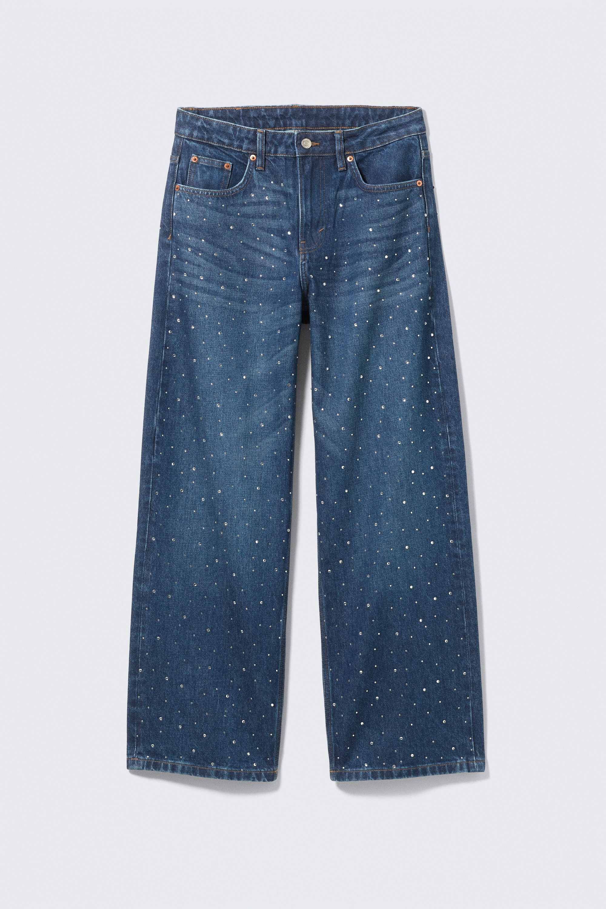 Embellished Blue - Dunkelblau - Missy Embellished Low Rise Straight Leg Jeans - 4