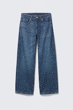 Embellished Blue - Dark Blue - Missy Embellished Low Rise Straight Leg Jeans - 4