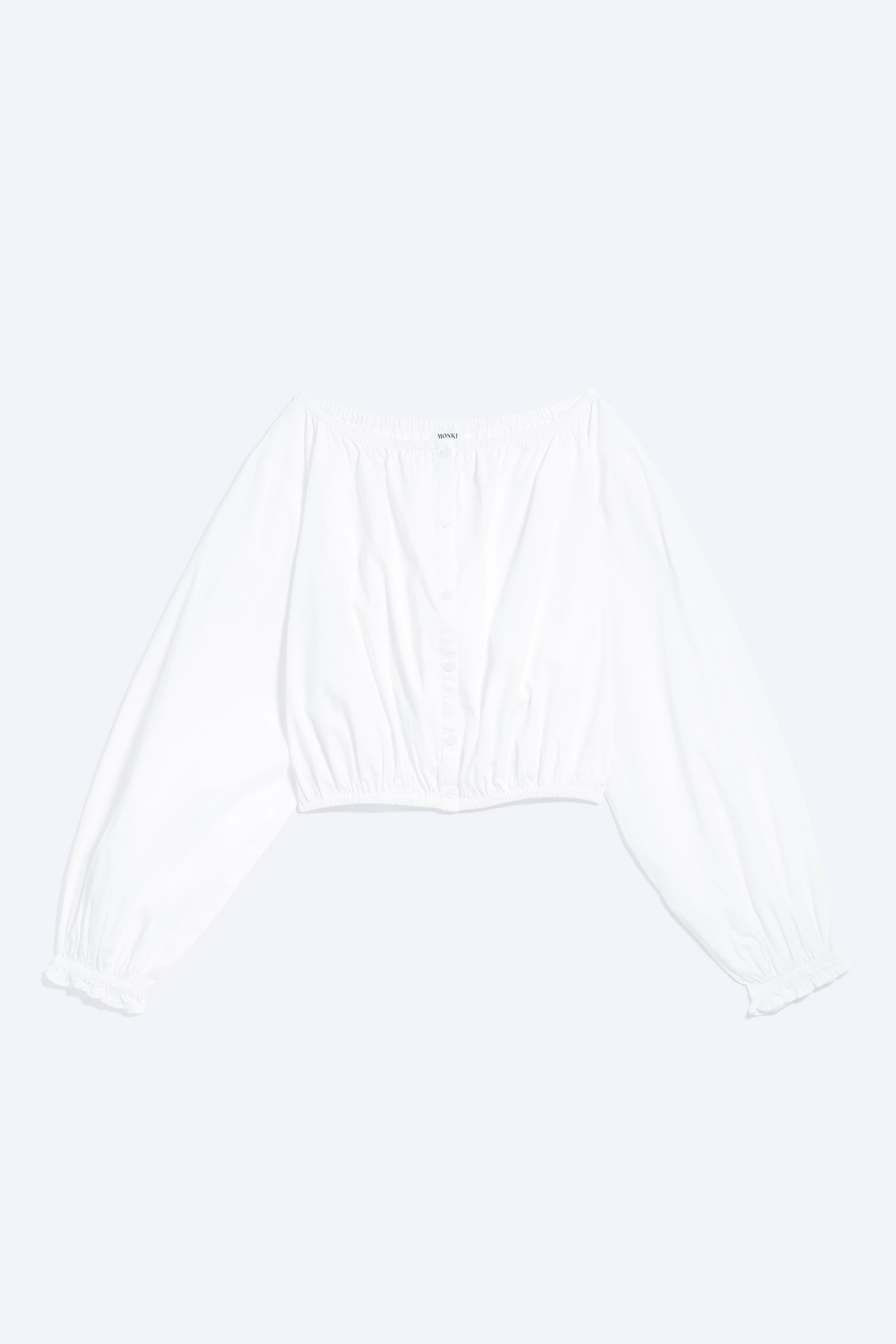 Blusa con maniche a palloncino - Bianco polvere