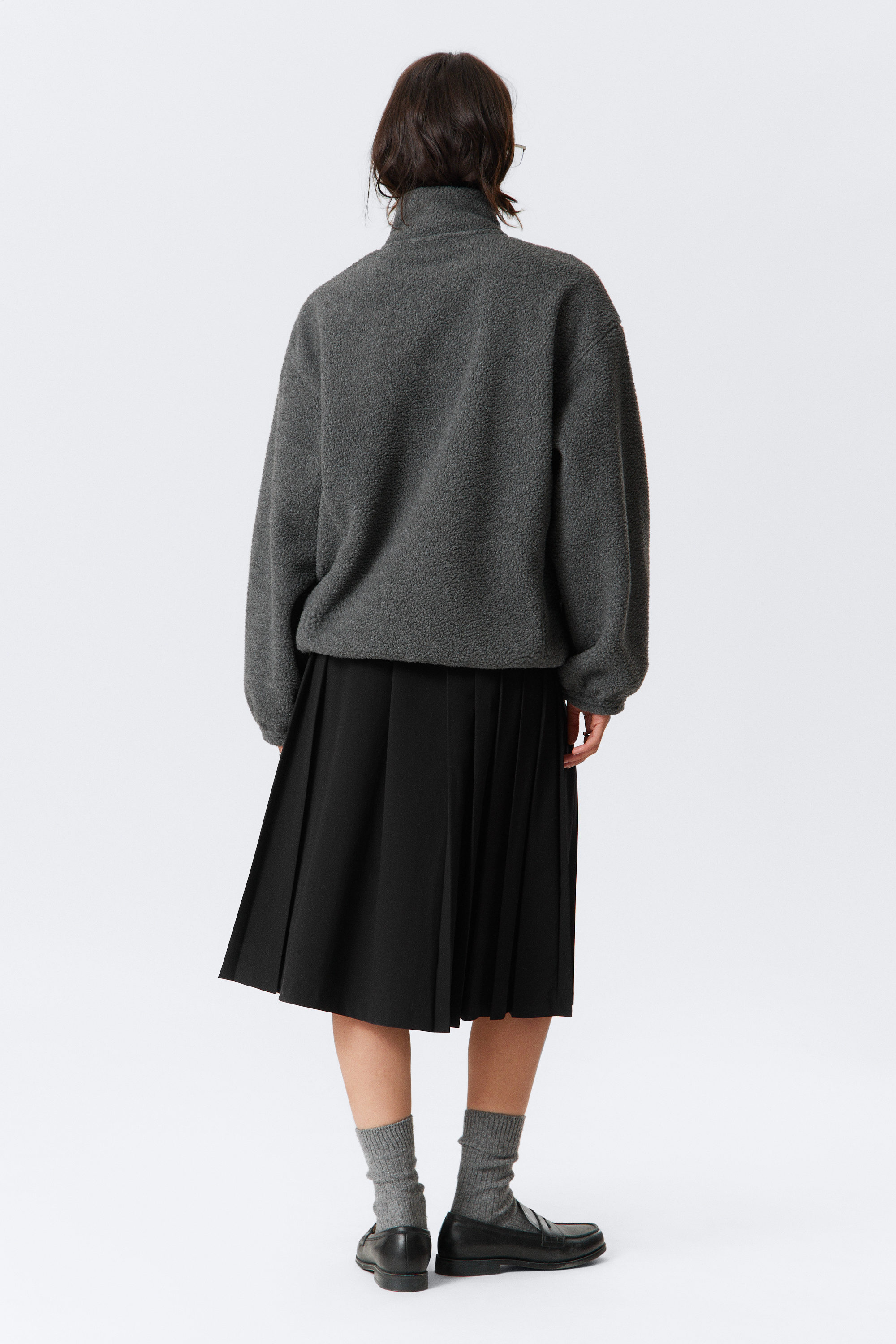 Dark Grey Melange - Fleece Zip Jacket - 2