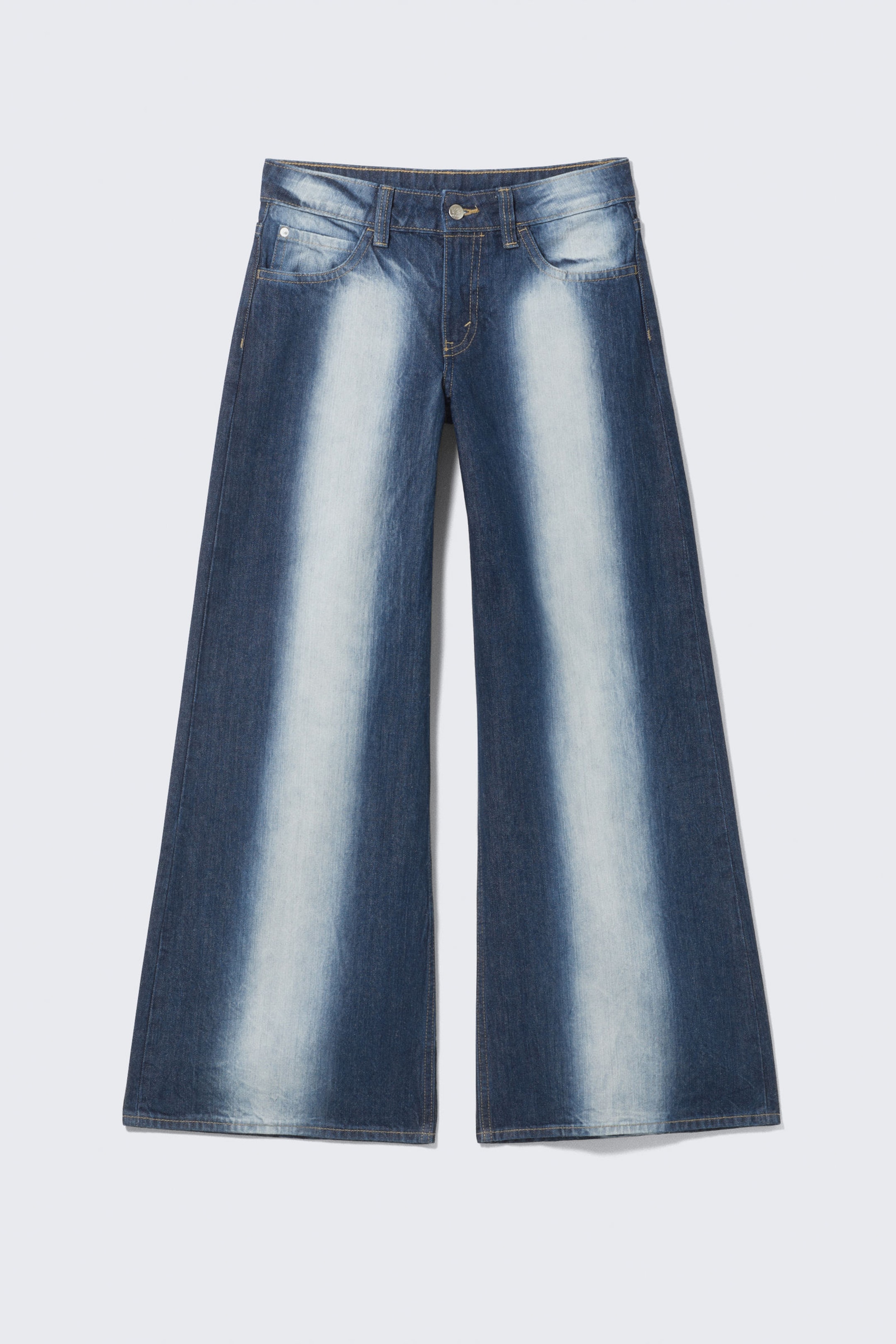 Blauw spray - Poser jeans met normale taille en wijde pijpen - 4