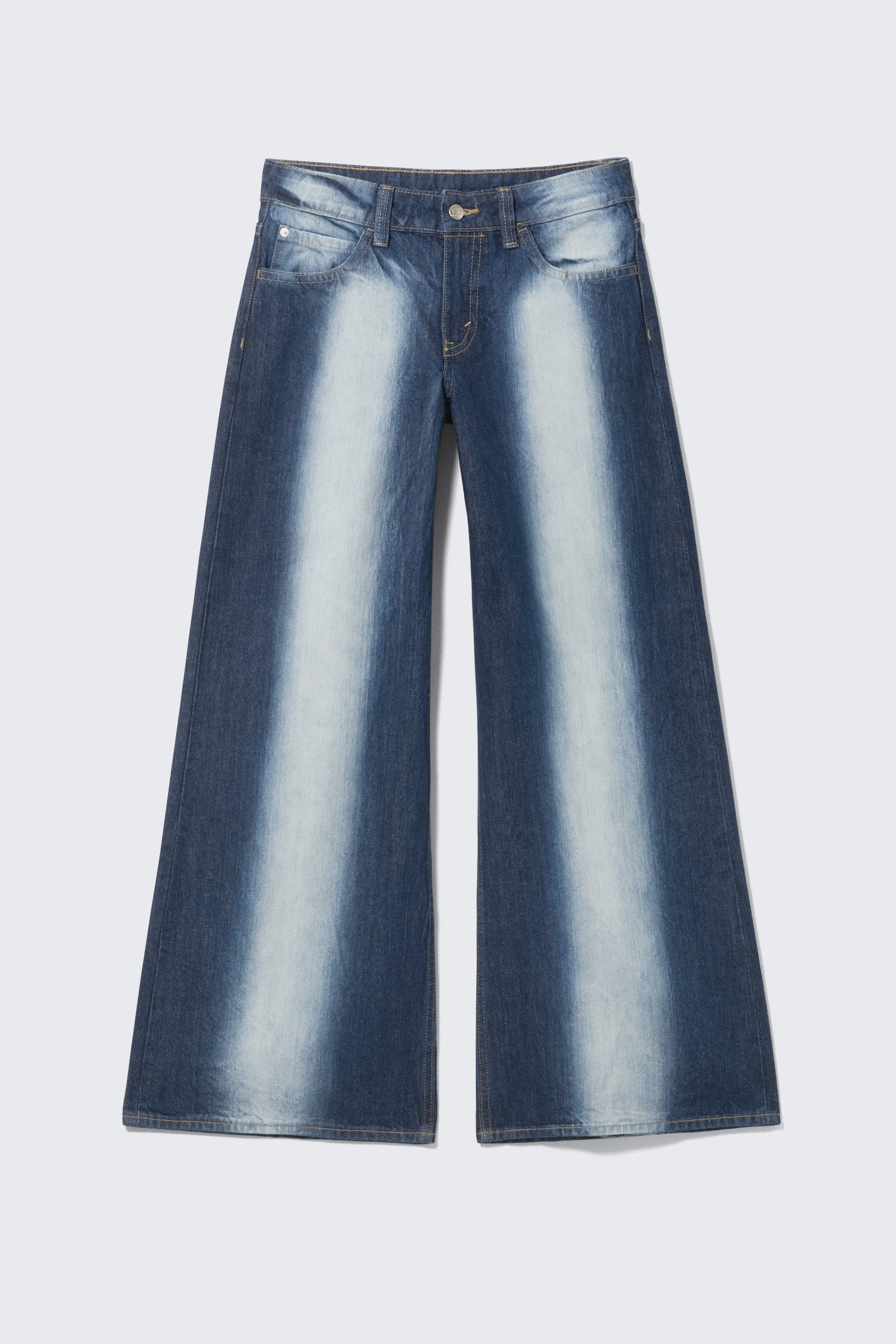 Blå spray - Poser Regular Waist Loose Wide Jeans - 1