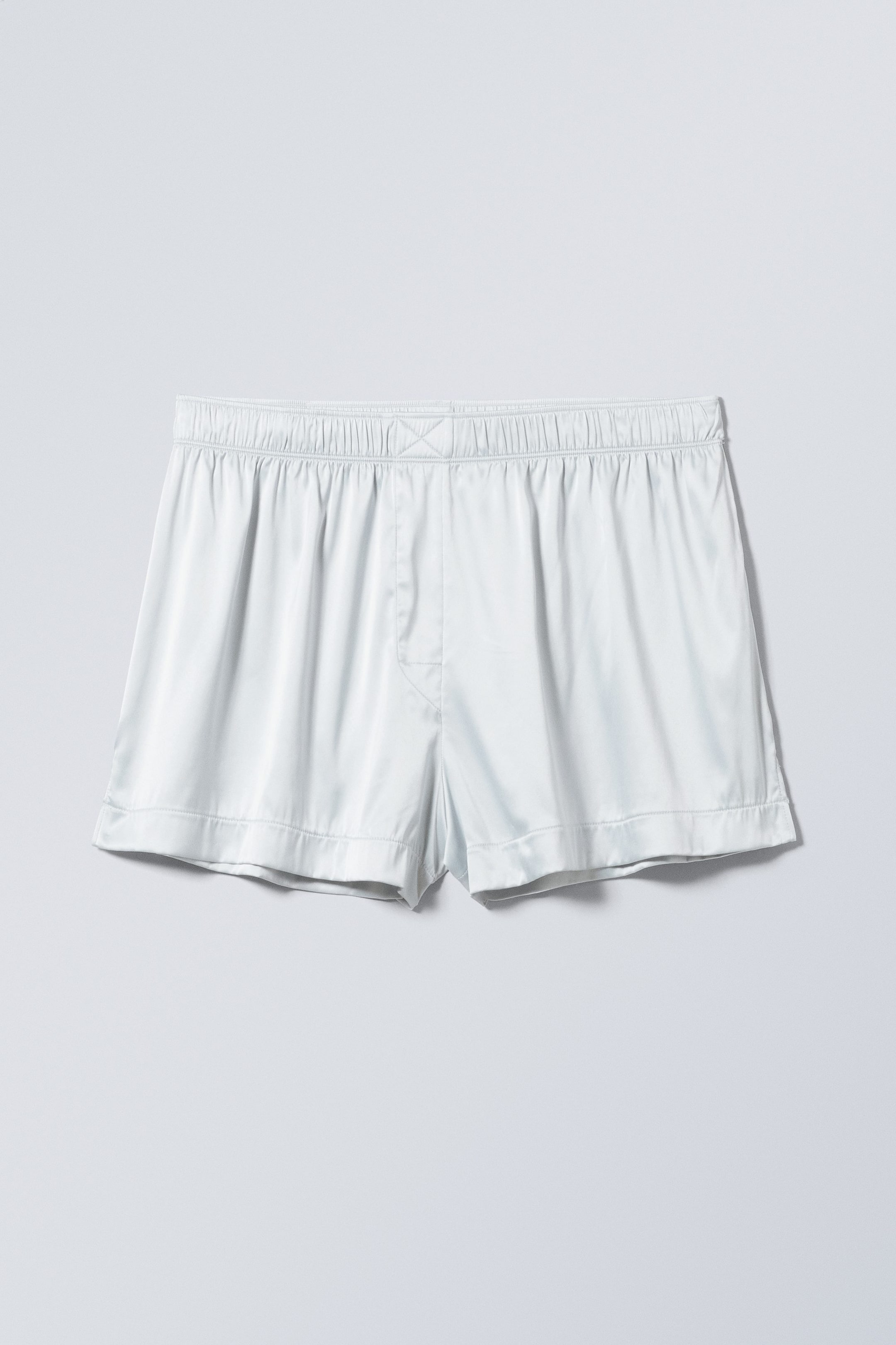 Silver Grey - Alexa Satin Boxer Shorts - 0