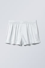 Silver Grey - Alexa Satin Boxer Shorts - 0