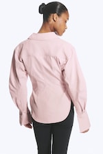 Helles Altrosa - Figurbetontes Hemd mit geraffter Taille - 2