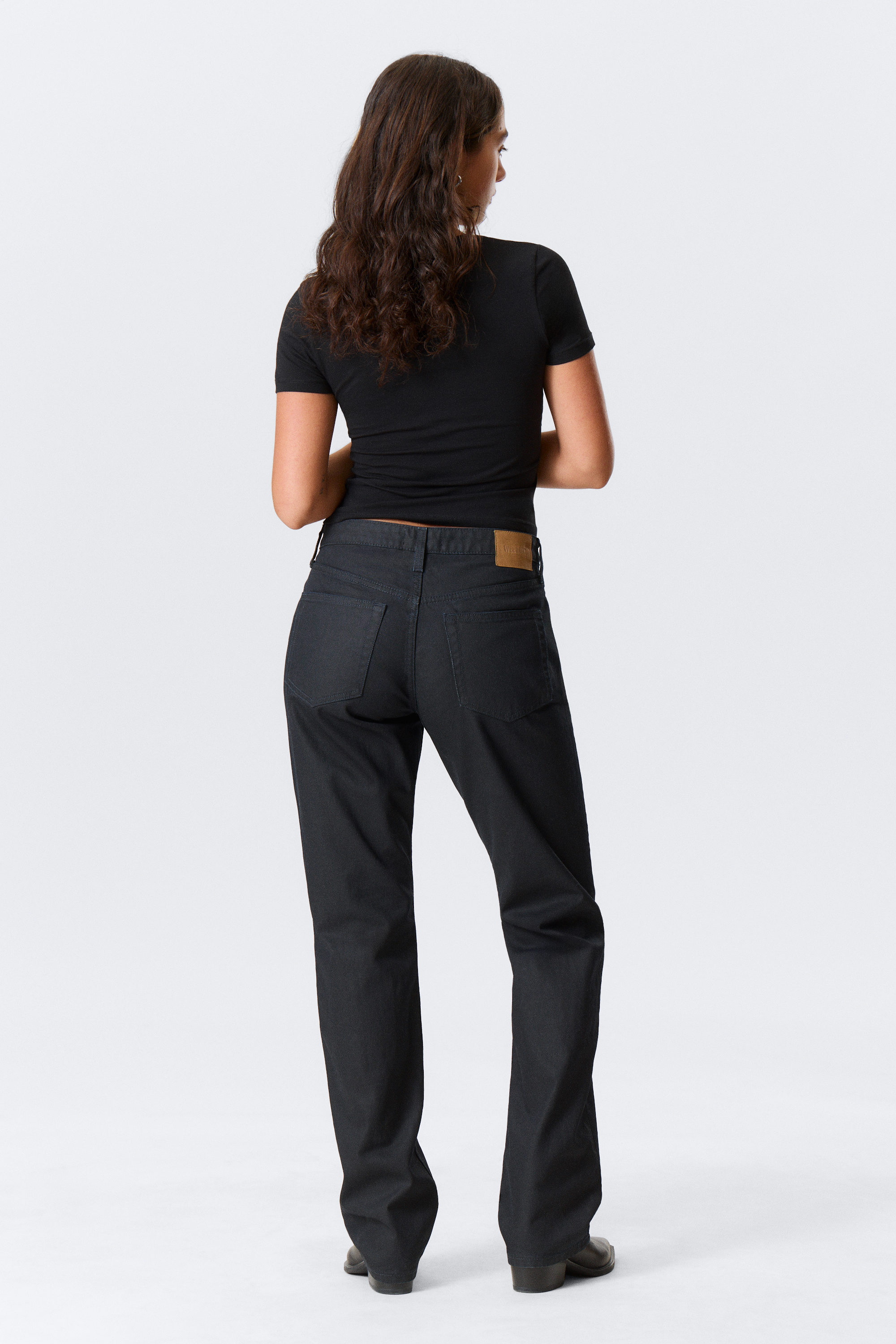 Indigo Coating - Dark Blue - Laika Coated Mid Rise Straight Leg Jeans - 3