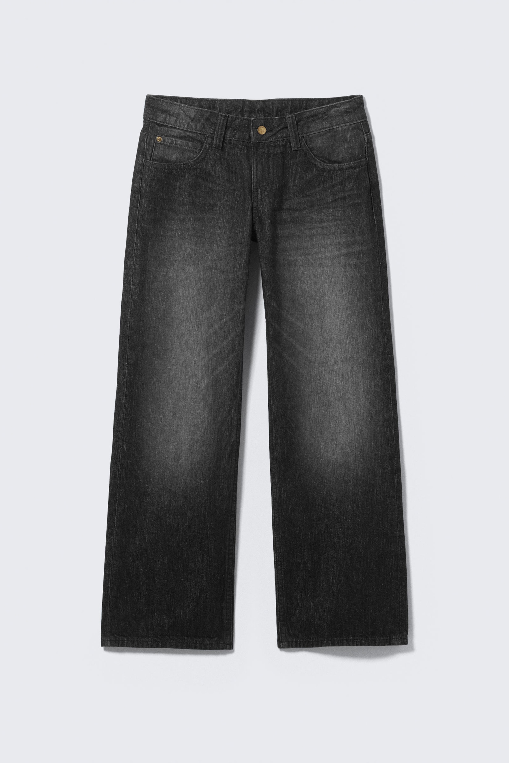 Undone Black - Svart - Messy Low Rise Regular Straight Jeans - 4