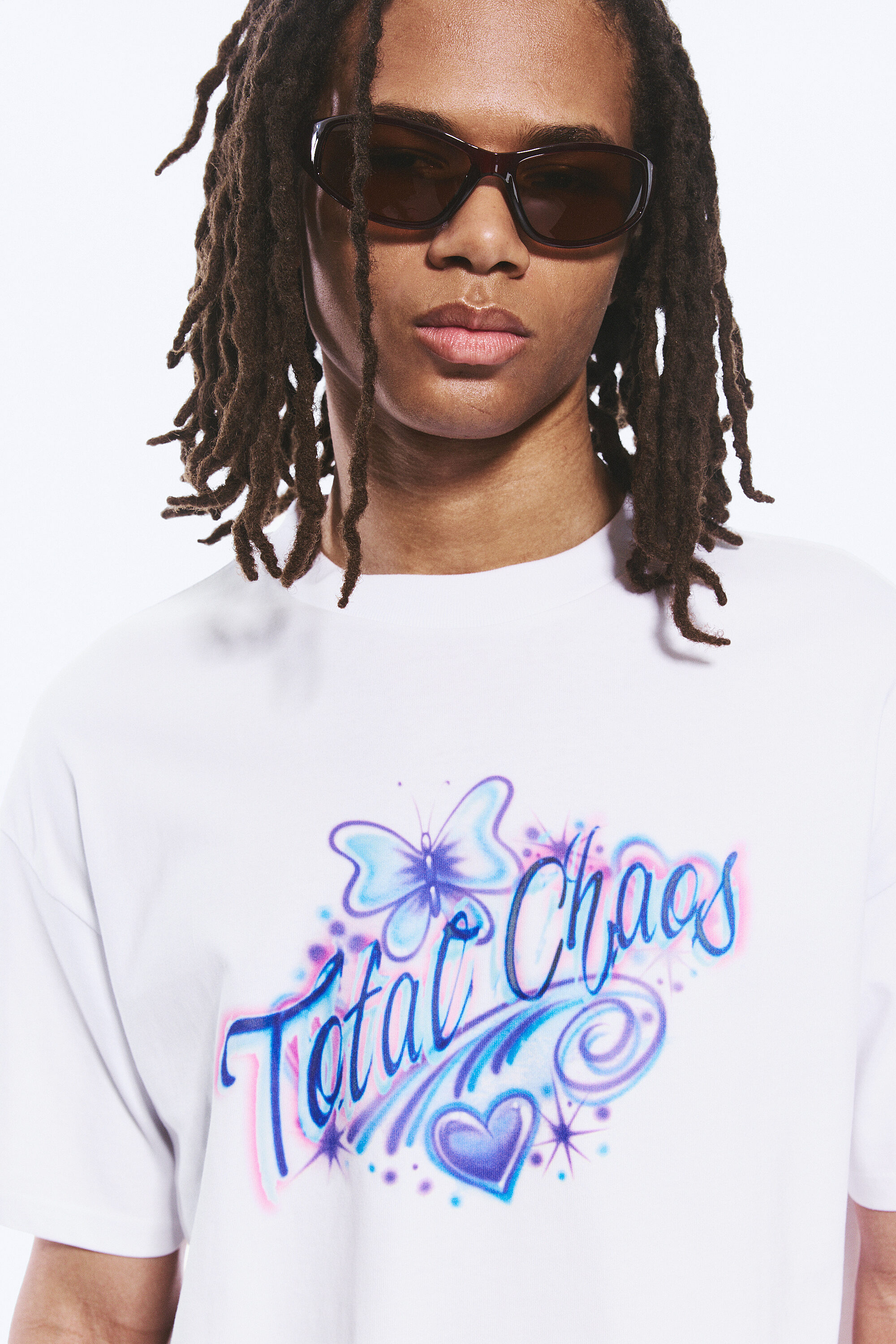 boxy printed graphic t-shirt - White - Total Chaos | Weekday EU