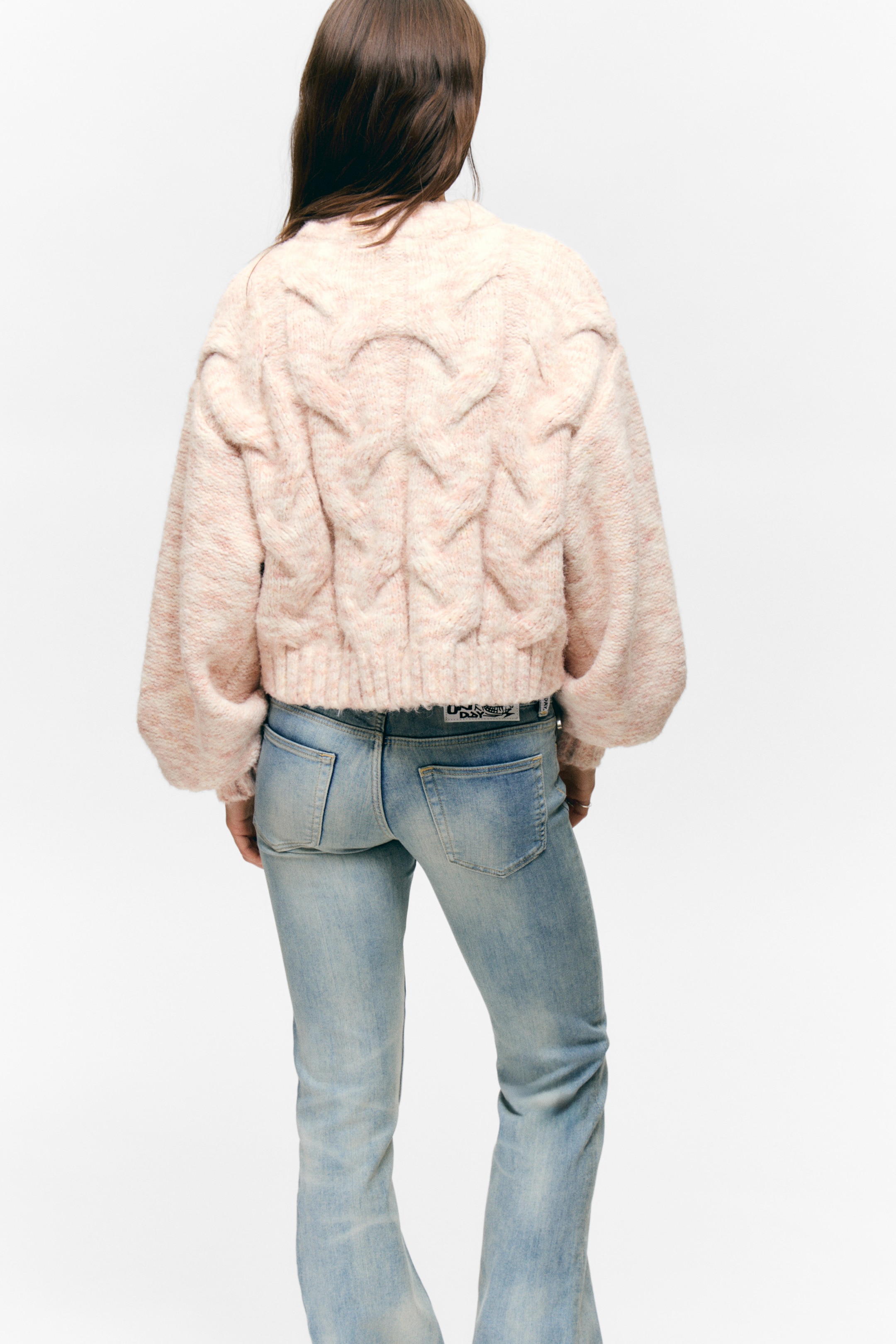 Ver imagem maior: Camisola de Malha Grossa com Trança - Rosa Claro Mesclado - SENHORA | H&M PT 3