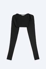 Svart - Figurnær jerseybolero - 4