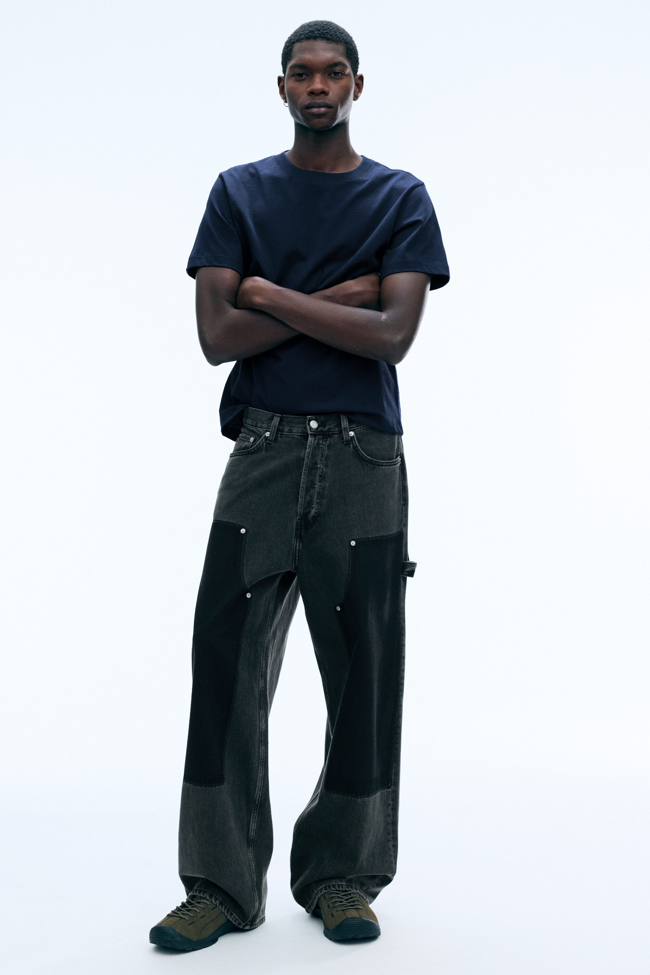 Eulogy Black - Black - Astro Loose Baggy Carpenter Jeans - 1