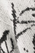 White - Black Graphic - Graphic Knitted Wool-Blend Sweater - 5