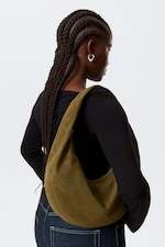 Dark Khaki Green - Medium Rounded Shoulder Bag - 0