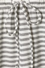 Grey & White Stripes - Wide-Leg Pull-On Lyocell Trousers - 1