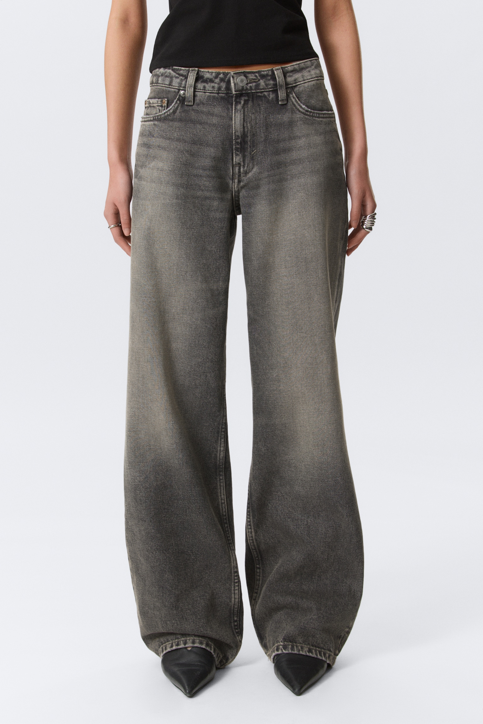 Ample Low Rise Loose Wide Leg Jeans - Redondo Black - Černá/Blue Rinse - tmavě modrá/Kimberley modrá - světle modrá/Ink Black - Black/Redondo Blue - středně modrá/Baltic Blue - tmavě modrá/Mine Blue - Medium Blue/Gloria Blue - středně modrá/Modrá - středně modrá/Risso Black - Black/Mine Grey - Dark Grey/Tmavě modrá - tmavě modrá/Modrá Stream - středně modrá/Lip Blue - Light Blue/Gasoline Blue - Medium Blue - 6