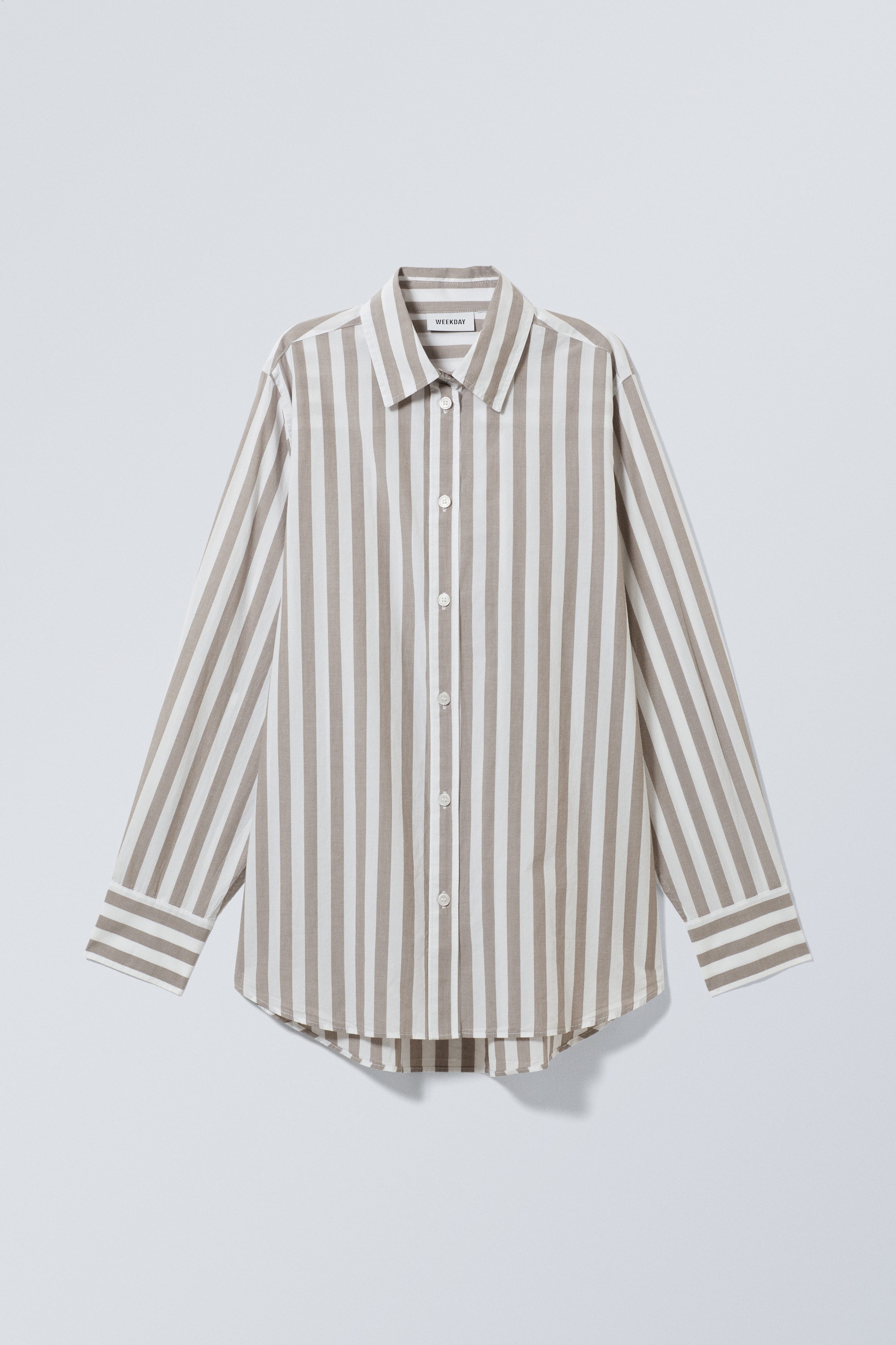 Beige Stripe - Regular Cotton Voile Shirt - 0