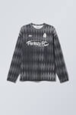 Dunkelgrau - Fantazy FC - Graphic-Longsleeve mit lockerer Passform - 0