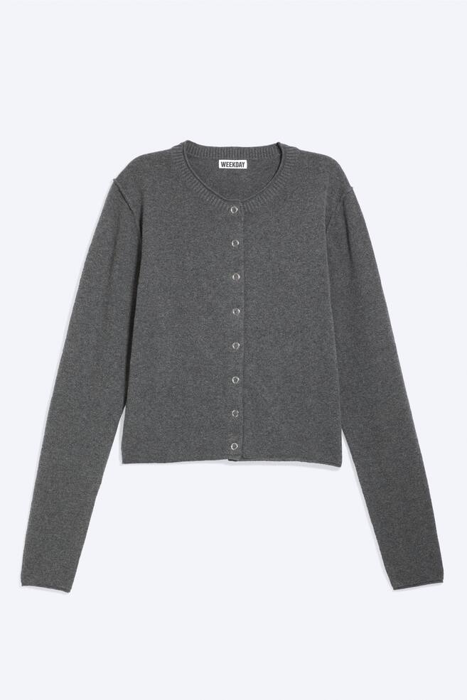 Fitted cardigan - Dark Grey Melange/Washed Grey - 1