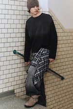 Washed Black Ombre - Relaxed Long-Sleeved T-shirt - 2