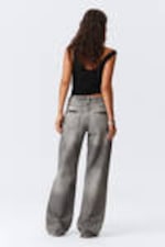 Canyon Grey - Mittelgrau - Ample Low Waist Loose Wide Leg Jeans - 4