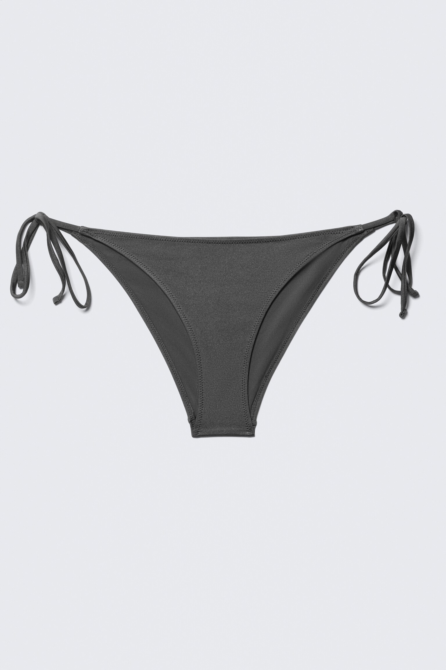 Bas de bikini avec liens à nouer - Gris foncé/Marron foncé