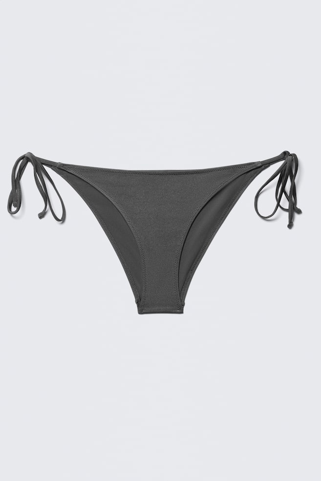 Strappy Tie Bikini Bottoms - Σκούρο Γκρι/Απαλό Μπλε - Λάμψη/Black - 1