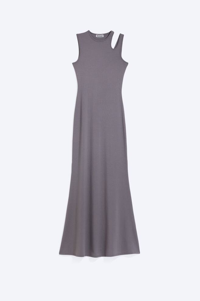 Maxi-jurk met cutout - Dusty paarsgrijs - 1
