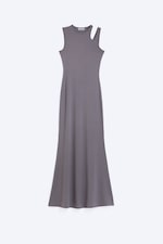 Dusty Purple Grey - Cutout Maxi Dress - 5