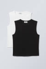 White - 2-pack Fitted Tank Tops - 0
