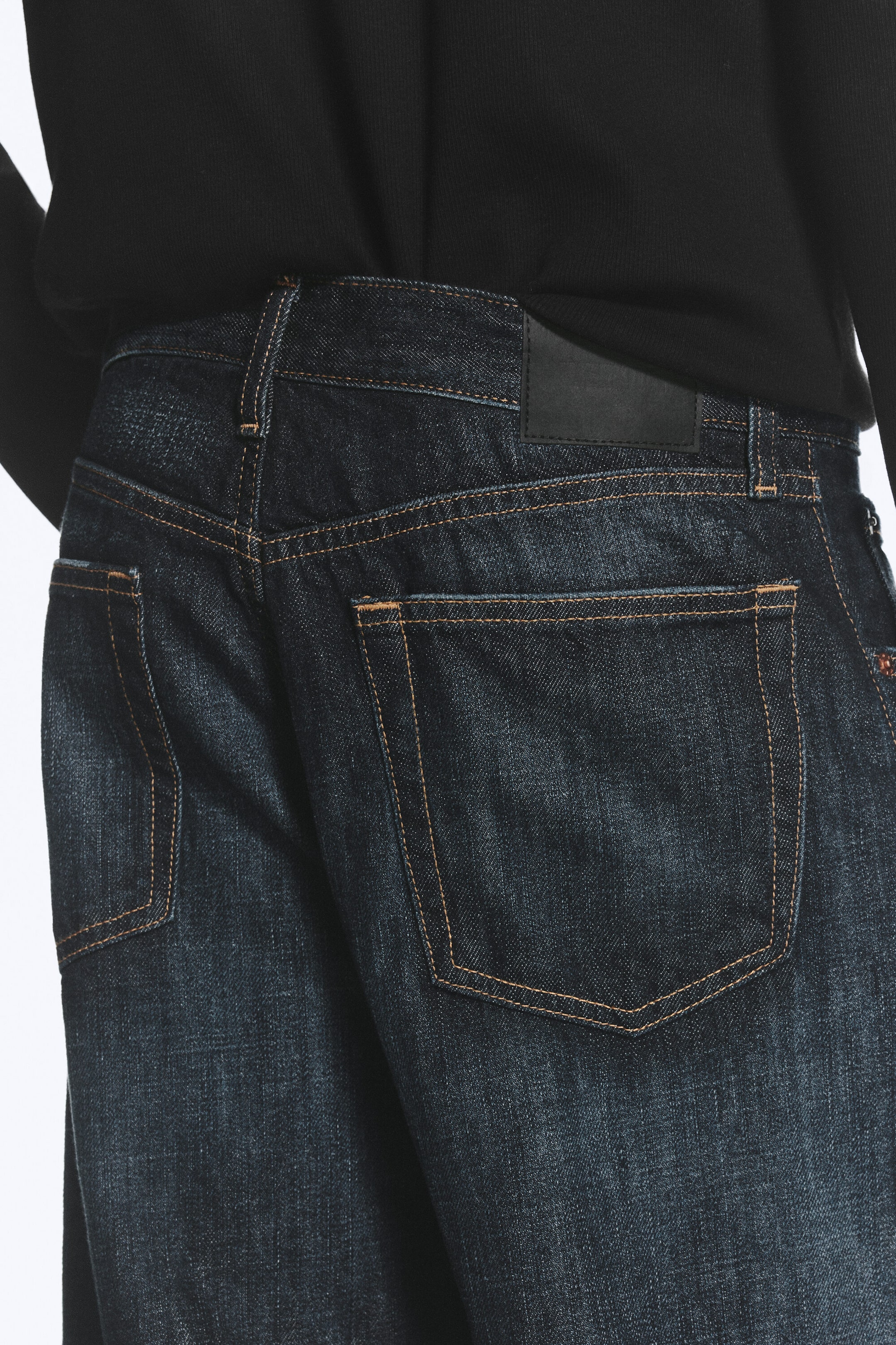 Deep Ocean Blue - Dunkelblau - Solar Regular Waist Loose Wide Unisex Jeans - 4