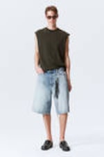 Tide Blue - Astro Denim Loose Baggy Shorts - 3