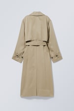 Beige - Evelyn Relaxed Lyocell Trench Coat - 1