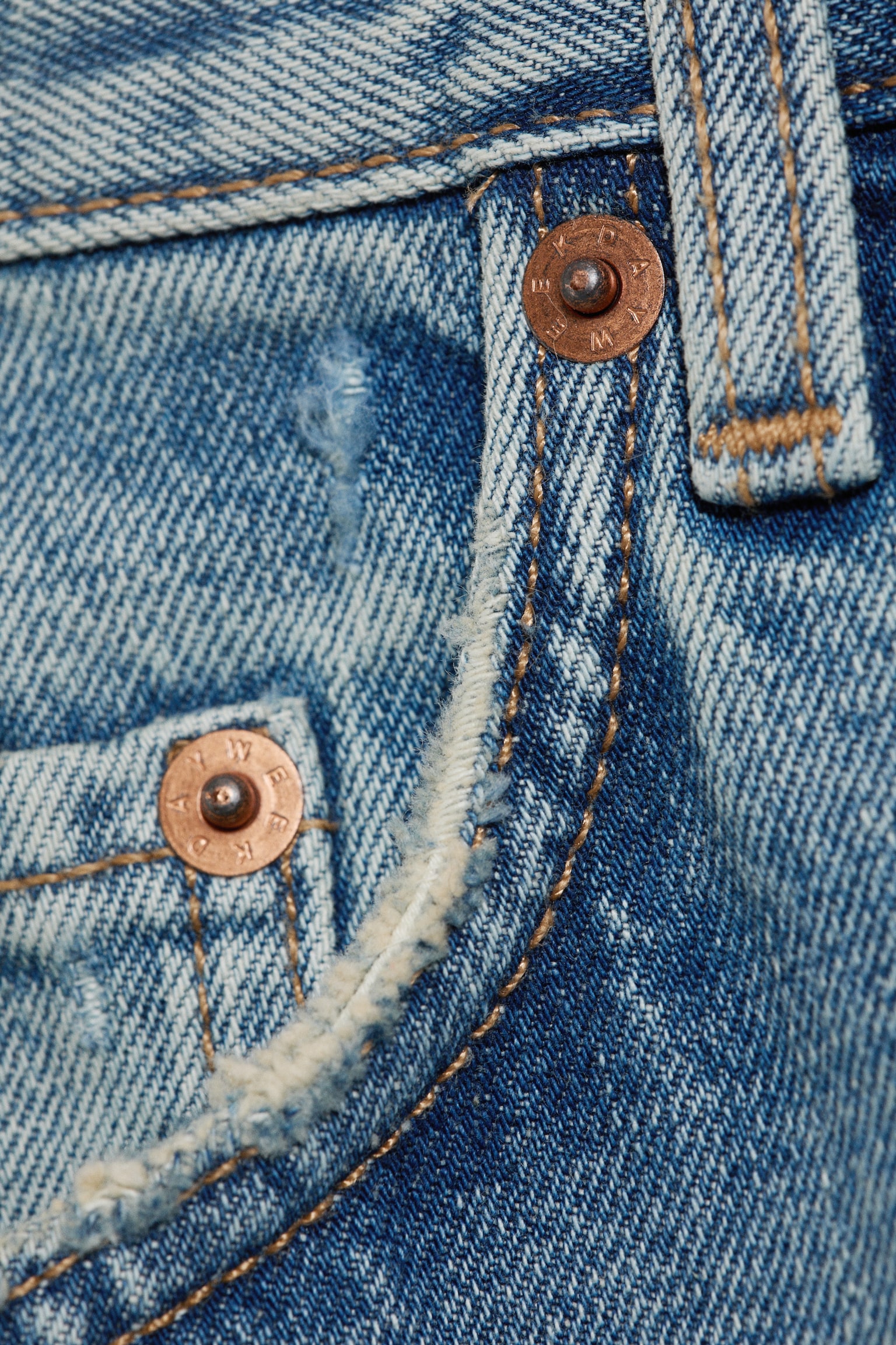 Matalavyötäröiset trumpettilahjefarkut Helix - Sky Worn – keskisininen - 3