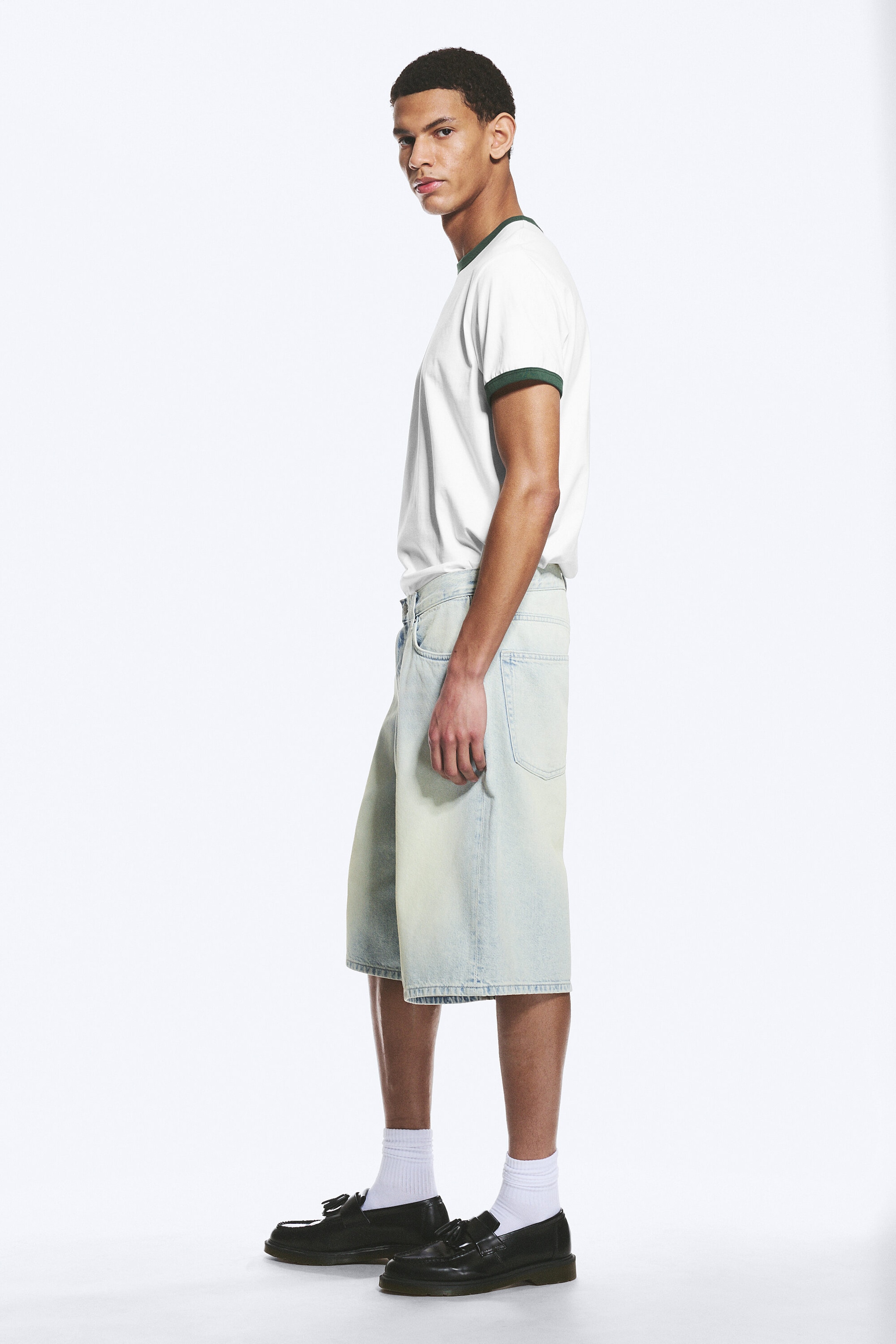 Citizen Blue - Light Blue - Astro Mid Rise Loose Baggy Denim Shorts - 2