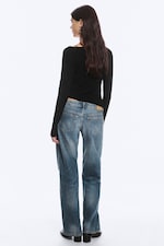 Black - Slim Cowl-Neck Long-Sleeved Top - 2